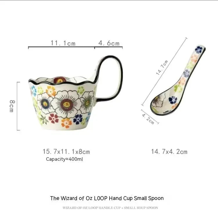 Handmade Large Capacity Painted Irregular Cups - Bellarte Enchanté Handmade Large Capacity Painted Irregular Cups